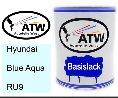 Hyundai, Blue Aqua, RU9: 1L Lackdose, von ATW Autoteile West.